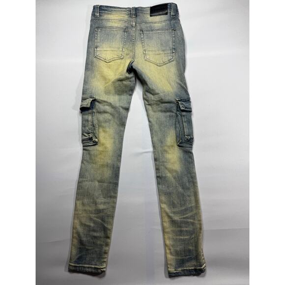 GFTD LA Men's Skinny Fit Warren Cargo Stretch Denim Jeans - Size 30 (29x32.5) - Picture 2 of 6